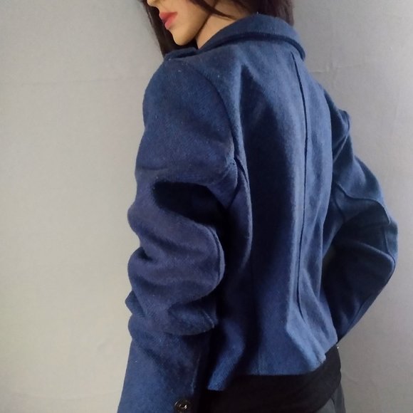 Dollhouse Outerwear Blazer Blue And Black Wool/Shell Blend W/Lining: Size Small - Picture 8 of 17